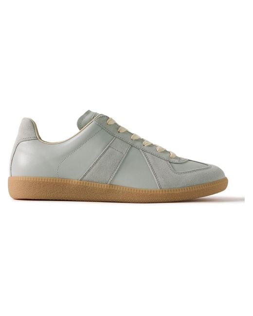 Maison Margiela Gray Replica Leather And Suede Sneakers for men