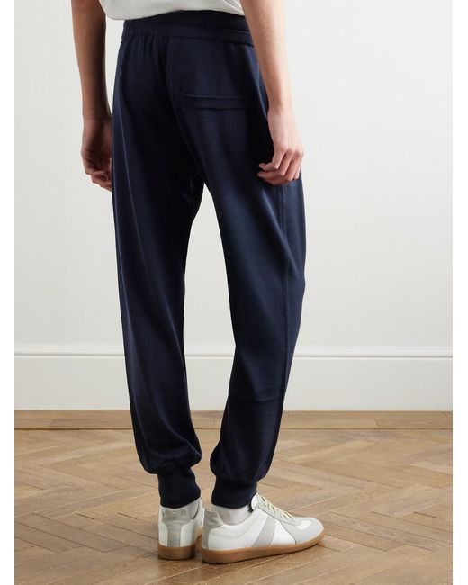 Dolce & Gabbana Blue Logo-Appliquèd Wool Sweatpants for men