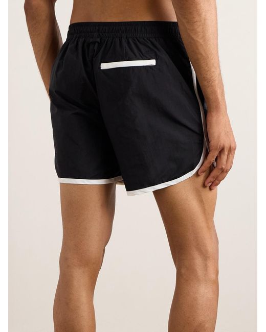 Mr P. Black Straight-Leg Mid-Length Swim Shorts for men