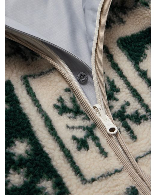 Beams Plus Green Reversible Fleece-jacquard And Ripstop Jacket for men
