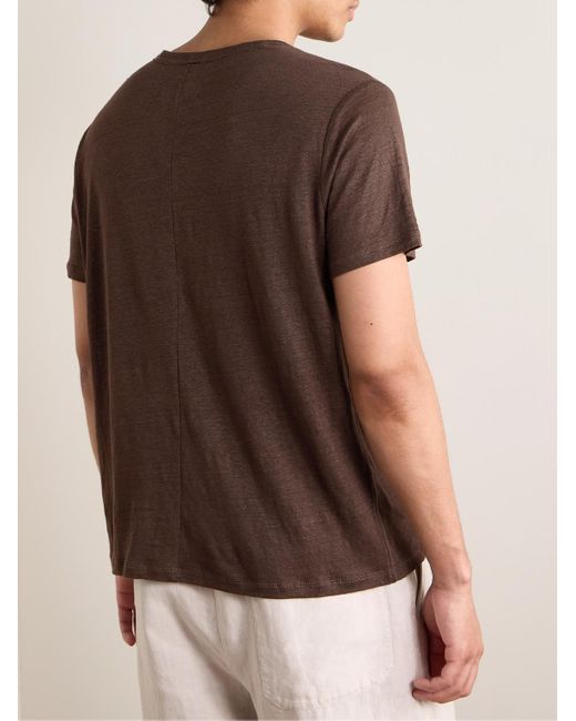 Rag & Bone Brown Classic Mercerised Linen T-shirt for men