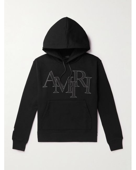 Amiri Black Logo-appliquéd Cotton-jersey Hoodie for men