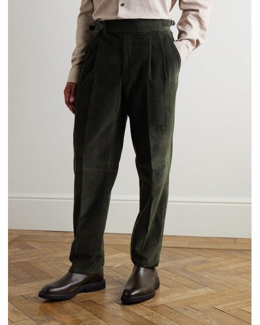James Purdey & Sons Black Straight-Leg Cotton-Corduroy Trousers for men