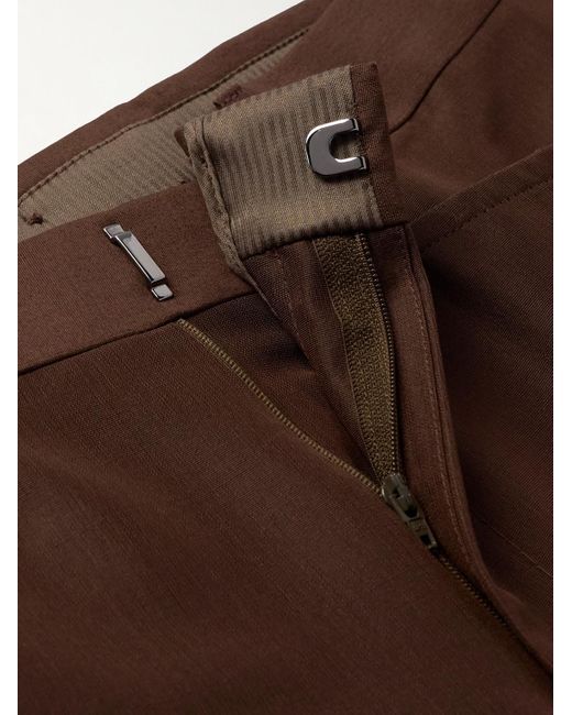 Tom Ford Gerade geschnittene Hose aus einer Woll-Seidenmischung in Brown für Herren