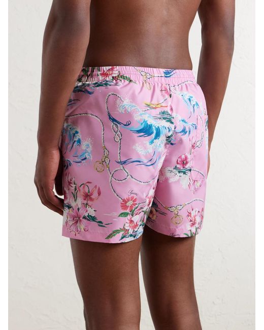 Gucci Pink Printed Swim Shorts for men