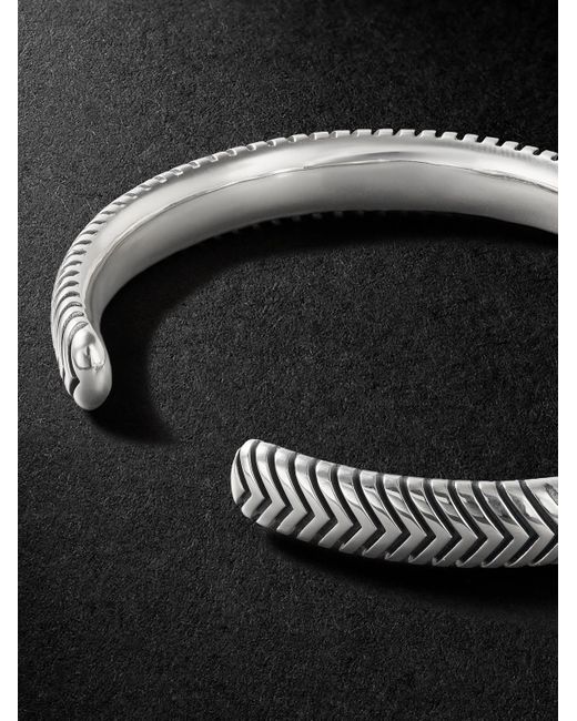 David Yurman Black Chevron Sterling Silver Cuff for men