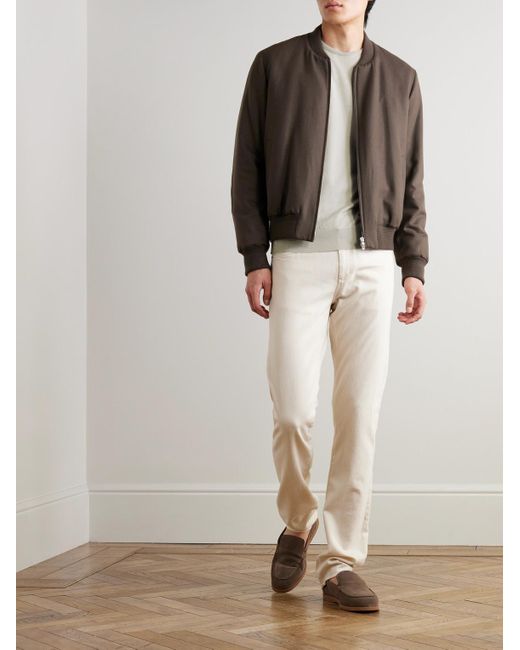 John Smedley White Hatfield Slim-Fit Sea Island Cotton Sweater for men