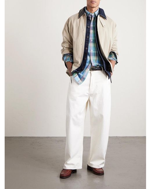 Polo Ralph Lauren Blue Button-Down Collar Logo-Embroidered Checked Cotton Shirt for men
