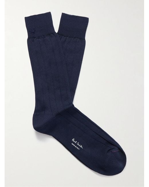 Paul Smith Socken aus einer gerippten Baumwollmischung in Blue für Herren