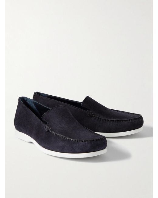 Manolo Blahnik Blue Monaco Suede Loafers for men