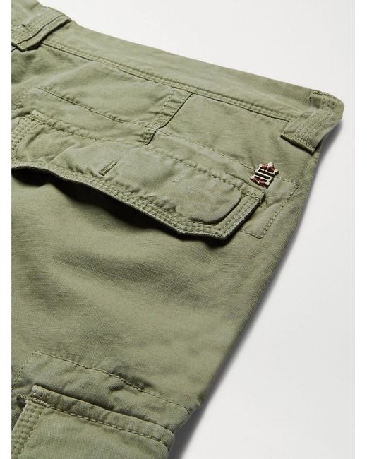 Slowear Green Slim-Fit Cotton And Linen-Blend Cargo Trousers for men