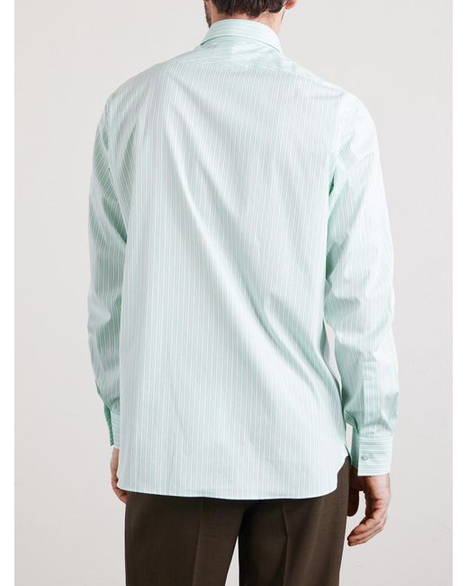 Tom Ford Blue Striped Cotton-poplin Shirt for men