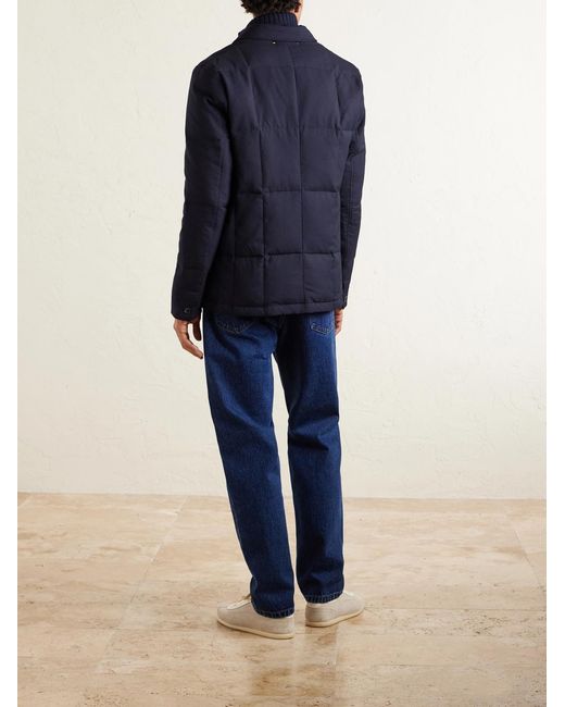 Paul Smith Blue Quilted Wool-twill Down Blazer for men