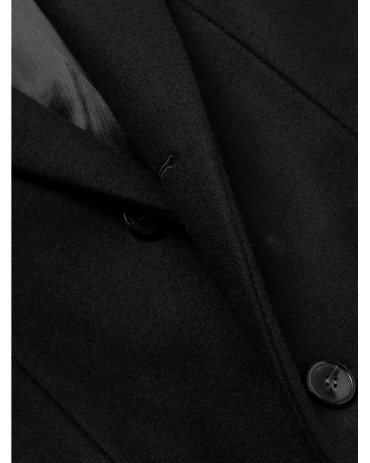 Dries Van Noten Black Wool-blend Felt Coat for men