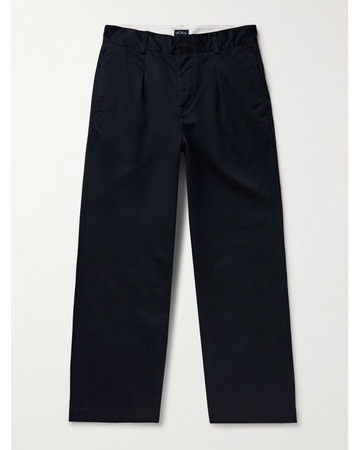 Noah NYC Weit geschnittene Hose aus Baumwoll-Twill mit Falten in Blue für Herren
