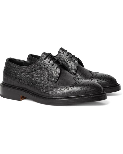 Tricker's Richard Pebble-grain Leather Longwing Brogues in Black for ...
