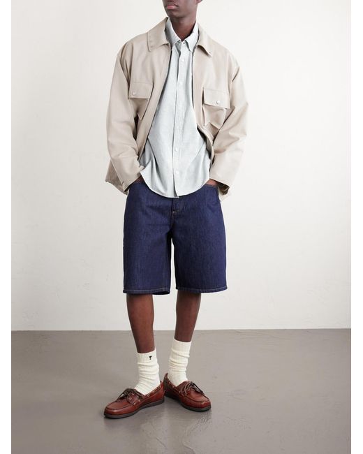 Corridor NYC White Button-down Collar Striped Cotton Oxford Shirt for men