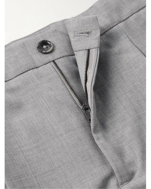 Incotex Gray Venezia 1951 Tapered Pleated Super 100s Virgin Wool Trousers for men