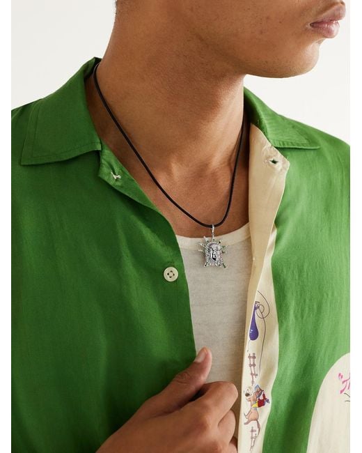 Annoushka Black Statue Of Liberty 18-Karat, Diamond And Tsavorite Pendant Necklace for men