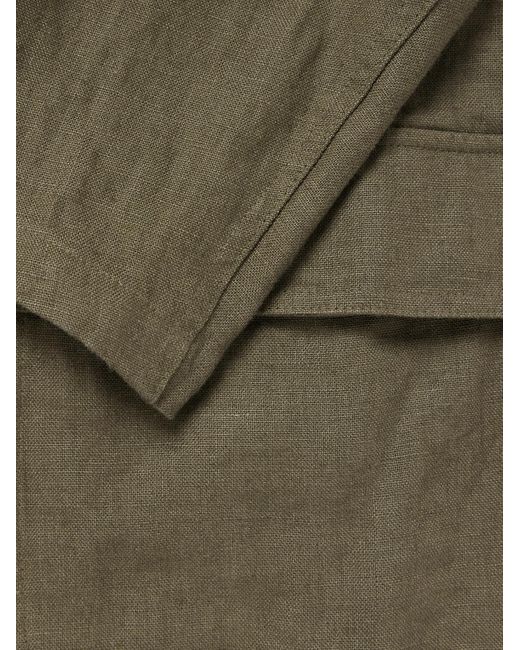 Drake's Green Mk. I Antique Games Unstructured Linen Blazer for men