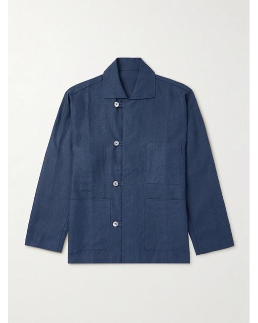 STÒFFA Blue Linen-Twill Jacket for men