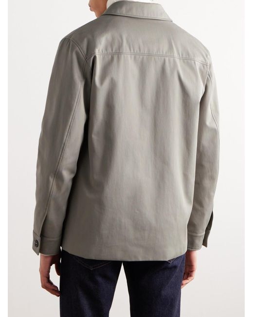 Loro Piana Gray Cotton And Linen-blend Twill Shirt Jacket for men