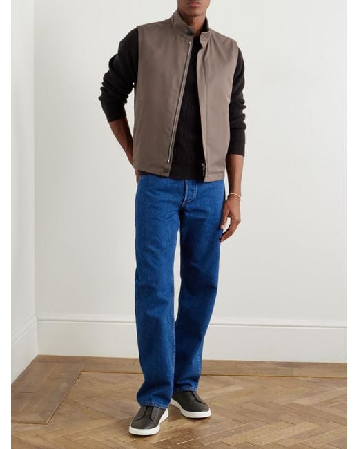 Zegna Brown Slim-Fit Shell Gilet for men