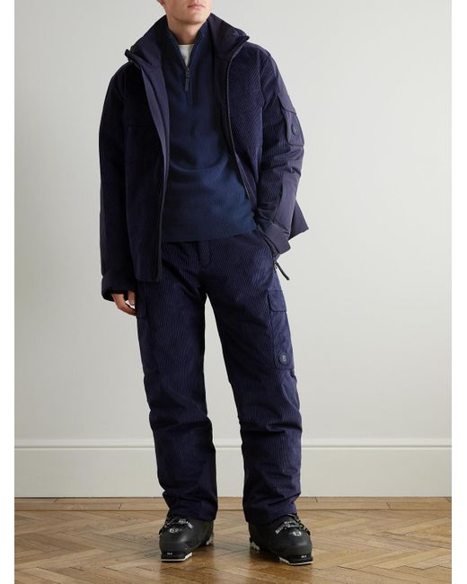 Bogner Blue Derek-1 Virgin Wool And Cashmere-blend Half-zip Ski Midlayer for men