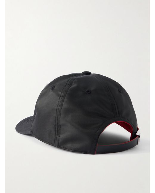 Christian Louboutin Black Mooncrest Ac Logo-Embroidered Leather-Trimmed Nylon-Twill Baseball Cap for men