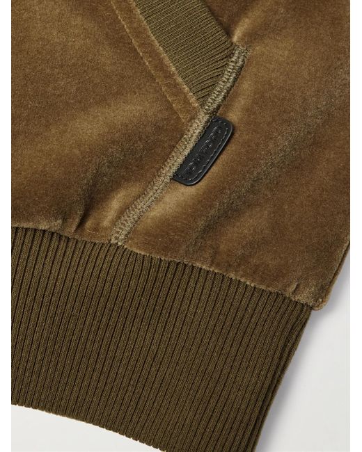 Tom Ford Trainingsjacke aus Velours aus einer Baumwollmischung in Green für Herren