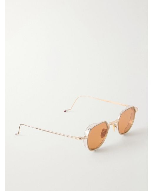 Jacques Marie Mage Natural Dixon Round-frame Gold-tone Metal Sunglasses for men