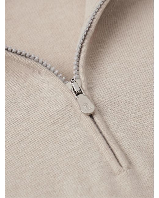 Brunello Cucinelli Natural Cashmere Half-zip Sweater for men