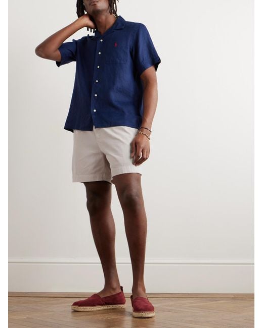 Polo Ralph Lauren Gerade geschnittene Shorts aus Baumwoll-Twill mit Bundfalten in Natural für Herren