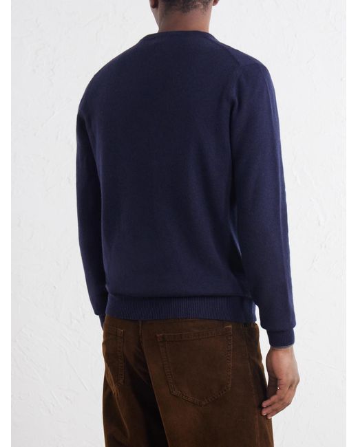 Sease Blue Cashmere Sweater for men