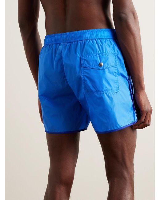 Moncler Blue Straight-leg Mid-length Logo-appliquéd Swim Shorts for men