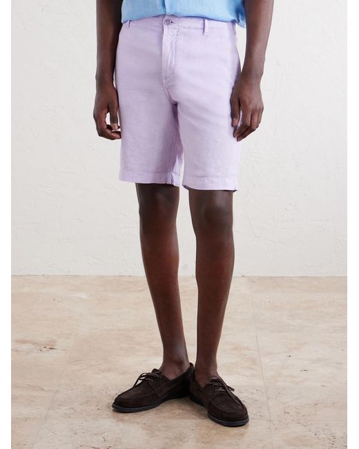 Vilebrequin Purple Straight-Leg Garment-Dyed Linen Shorts for men