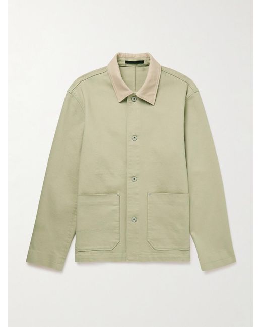 Club Monaco Natural Corduroy-trimmed Cotton-blend Twill Jacket for men