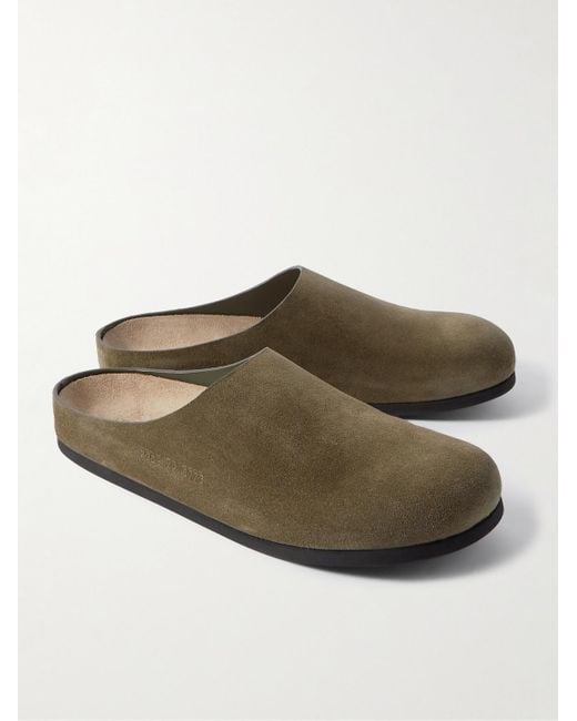 Common Projects Green Logo-debossed Suede Clogs for men
