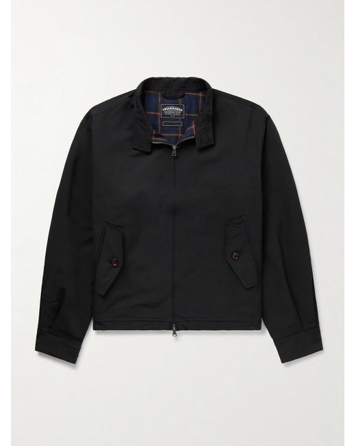 FRIZMWORKS Black Buddy Cropped Cotton-Blend Twill Harrington Jacket for men