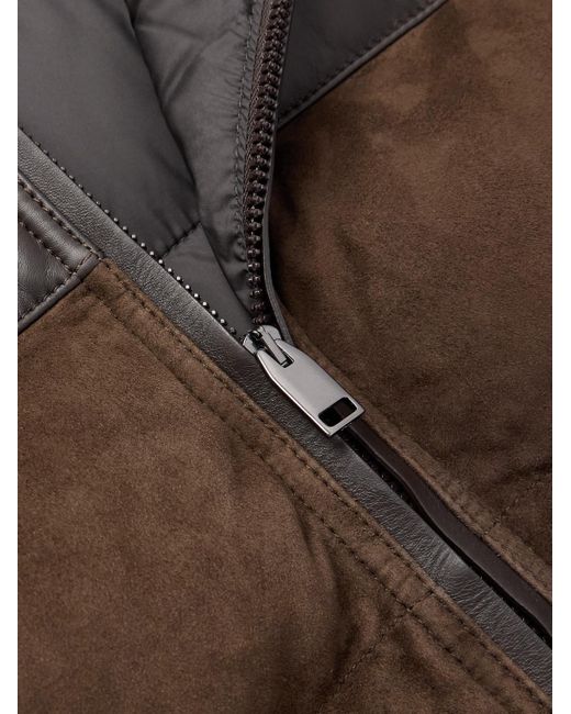 Piumino Smanicato di Brioni in Brown da Uomo