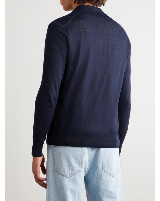 Brunello Cucinelli Blue Silk And Cotton-blend Cardigan for men