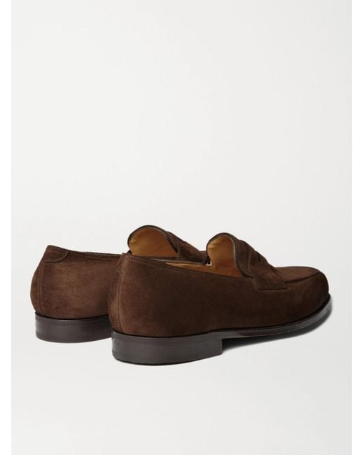 John Lobb Lopez Penny-Loafers aus Veloursleder in Brown für Herren