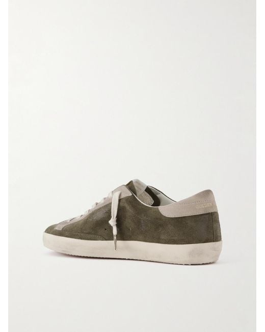 Golden Goose Deluxe Brand Green Super-Star Private Edt Distressed Suede Sneakers for men