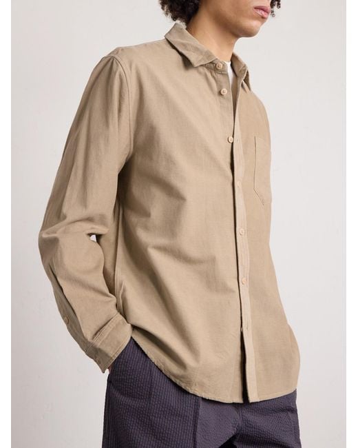 Folk Natural Direction Garment-dyed Cotton-corduroy Shirt for men
