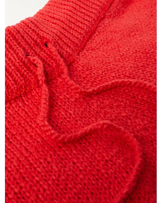 CHERRY LA Red Straight-leg Cotton Drawstring Shorts for men