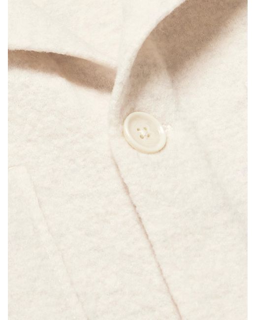 NN07 White Jonas 6398 Brushed Merino Wool Overshirt for men