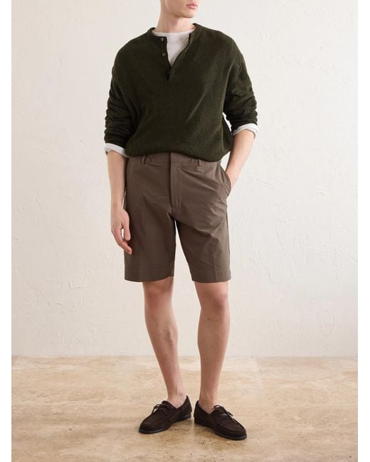 NN07 Gray Billie Straight-Leg Striped Seersucker Shorts for men