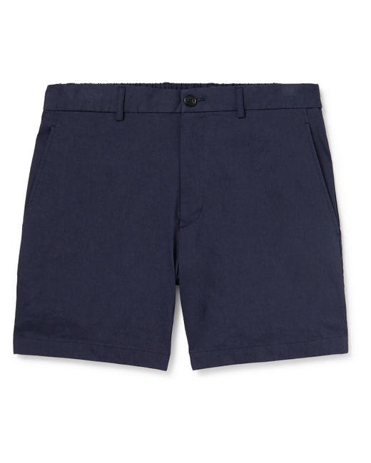 Theory Blue Curtis 7" Straight-leg Good Linen Shorts for men