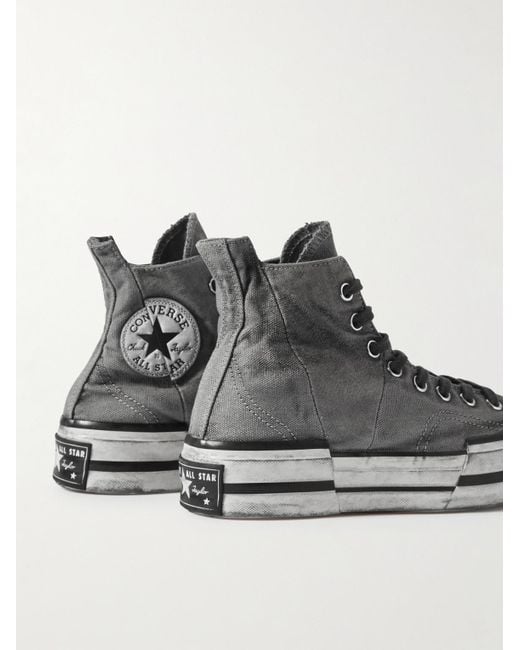 Sneakers alte in tela effetto consumato a pannelli Chuck 70 Plus di Converse in Gray da Uomo