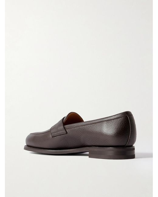 Morjas Brown Full-grain Leather Penny Loafers for men